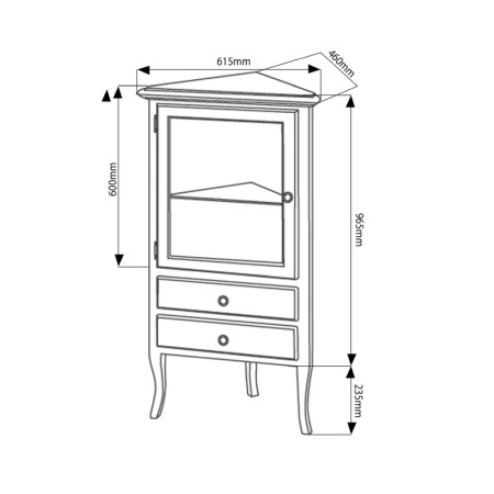 Sapho RETRO szafka narożna 60x120x47cm buk lewa 1701