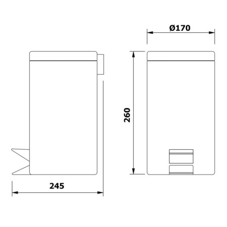 Aqualine SIMPLE LINE kosz na śmieci 3l stal nierdzewna polerowana 27103