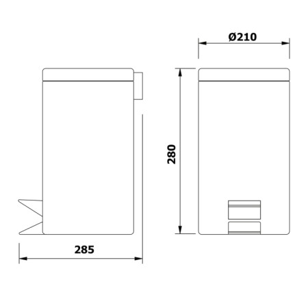 Aqualine SIMPLE LINE kosz na śmieci 5l stal nierdzewna polerowana 27105