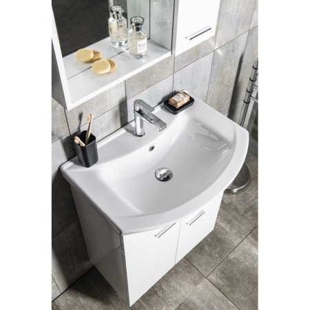 Aqualine ZOJA szafka umywalkowa 61.5x74x32cm 2 drzwiczek 1 szuflada biała 51065A