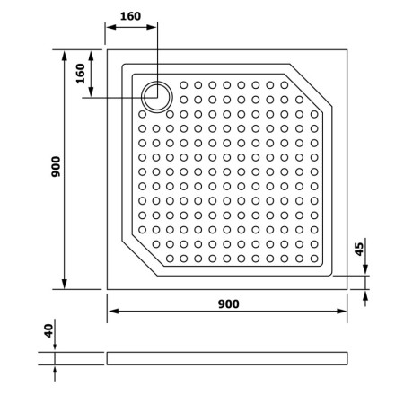 Gelco ANETA 90 brodzik kompozytowy kwadrat 90x90cm GA009