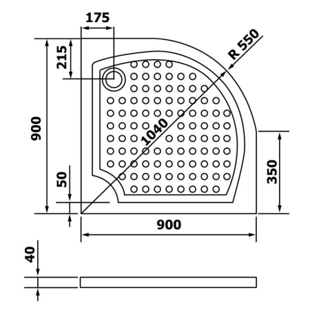 Gelco VIVA 90 brodzik prysznicowy kompozytowy półokrągły 90x90cm R550 GV559
