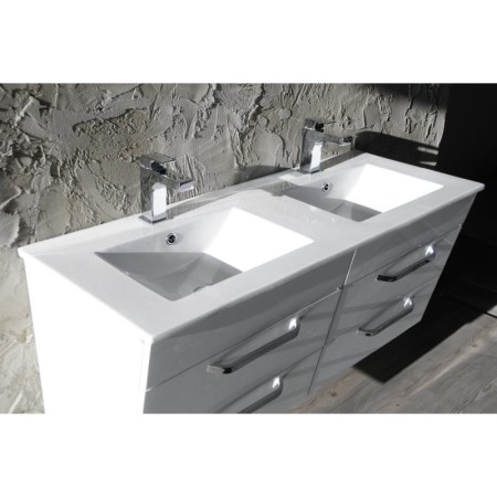 Sapho SLIM podwójna umywalka meblowa 120x46cm biały 1601-120