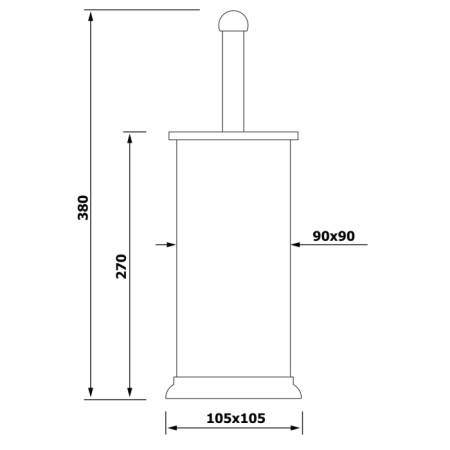 Aqualine SIMPLE LINE szczotka WCstal nierdzewna szczotkowana GA1210