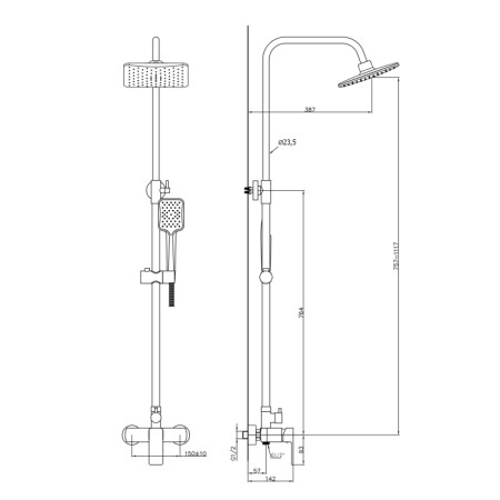 Aqualine FACTOR zestaw prysznicowy chrom FC960