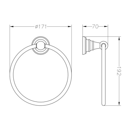 Sapho Diamond brąz wieszak okrągły na ręcznik 1318-06