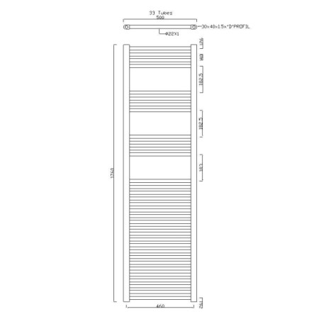 Aqualine ALYA grzejnik prosty 500x1760mm 475W chrom 1120-08