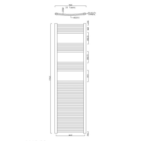 Aqualine ALYA grzejnik obły 500x1760mm 475W chrom 1110-08