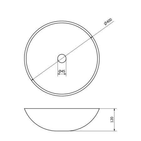 Sapho BLOK 1 umywalka kamienna 40cm polerowany beżowy trawertyn 2401-01