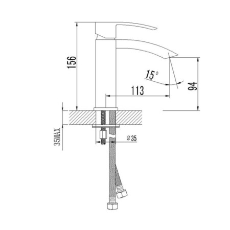 Sapho GINKO 25 bateria umywalkowa chrom 1101-06