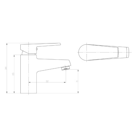 Aqualine ARETA 40 bateria umywalkowa chrom GH422