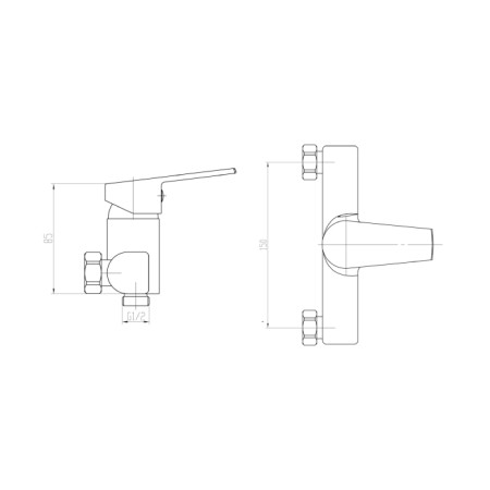 Aqualine ARETA 35 bateria prysznicowa ścienna chrom GH245