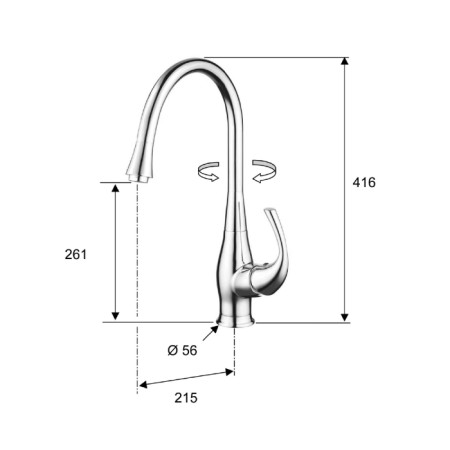 Sapho PRIM bateria kuchenna chrom PR21619