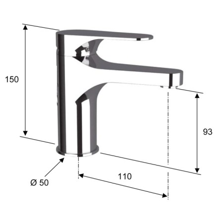 Sapho CORNELI bateria umywalkowa chrom CE02