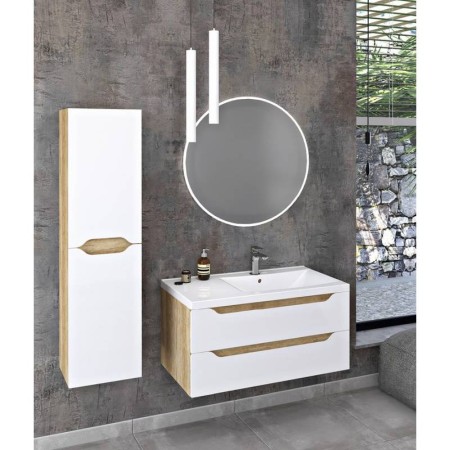 Sapho WAVE szafka umywalkowa 90x45x48cm prawa biała WA093-3030