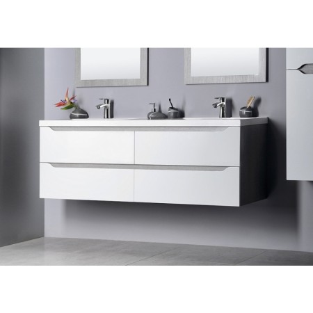 Sapho WAVE szafka umywalkowa 150x50x48cm biała/dąb srebrny WA150-3011
