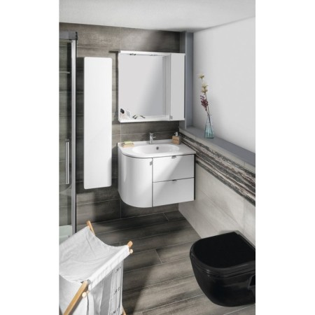 Sapho PULSE szafka umywalkowa 75x52x45 cm prawa biała/antracyt PU076-3034