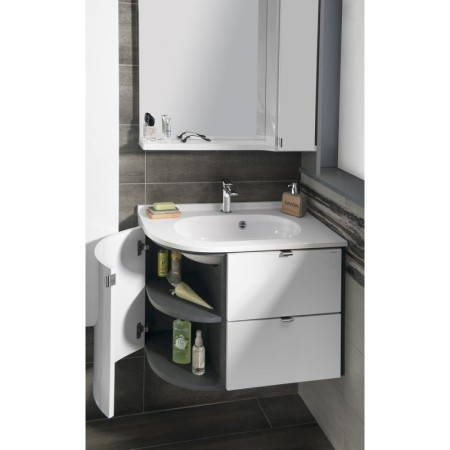 Sapho PULSE szafka umywalkowa 75x52x45 cm prawa biała/antracyt PU076-3034