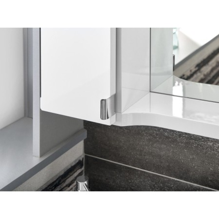 Sapho PULSE szafka z lustrem oświetlenie LED 75x80x17cm lewa biała/antracyt PU077-3034