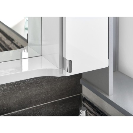 Sapho PULSE szafka z lustrem oświetlenie LED 75x80x17cm prawa biała/antracyt PU078-3034