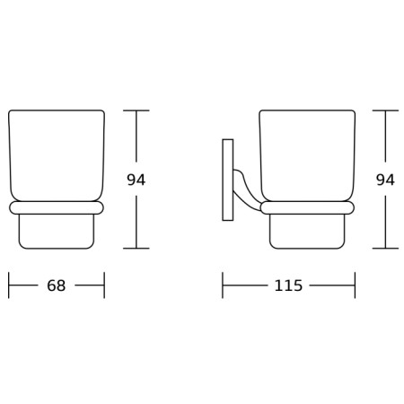 Aqualine RUMBA kubek szkło mleczne RB104