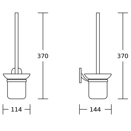 Aqualine RUMBA szczotka WC szkło mleczne RB108