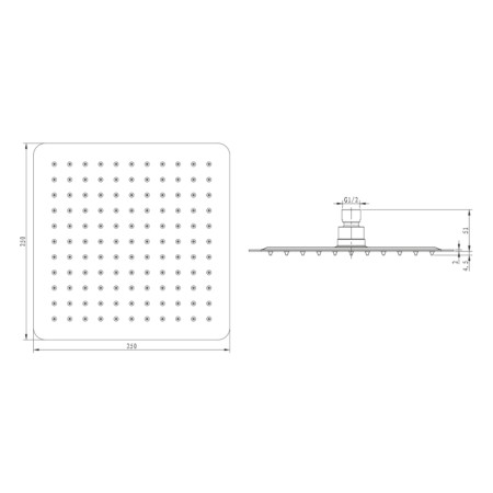 Sapho SLIM deszczownia 250x250mm stal nierdzewna polerowana MS564