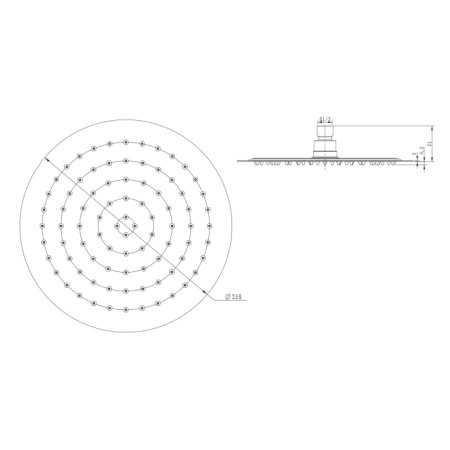 Sapho SLIM deszczownia 250mm stal nierdzewna polerowana MS574