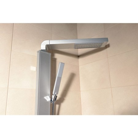 Aqualine ROME zestaw prysznicowy z podłączeniem do baterii wysokość 822cm aluminium SL760