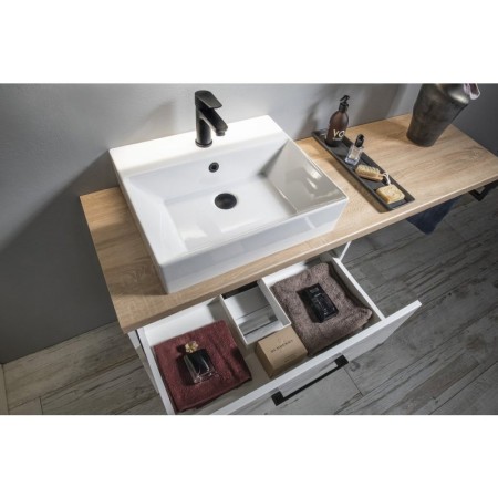 Aqualine VEGA szafka umywalkowa 72x57.6x43.6cm 2 szuflady biała VG073