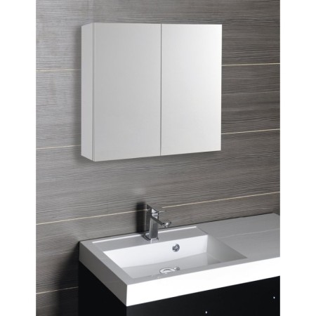 Aqualine VEGA szafka z lustrem 80x70x18cm biała VG080