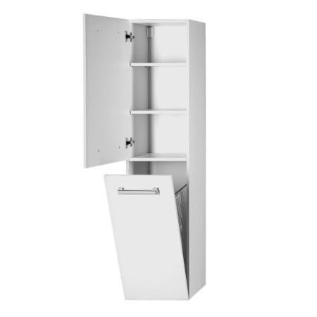 Aqualine VEGA szafka wysoka z koszem 40x150x31cm biały VG160