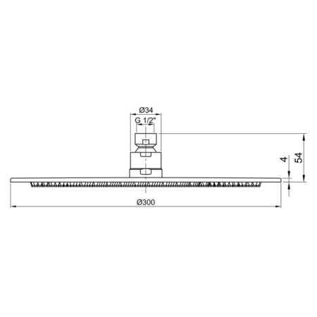 Sapho MINIMAL deszczownia średnica 300mm grubość 5mm stal nierdzewna MI093