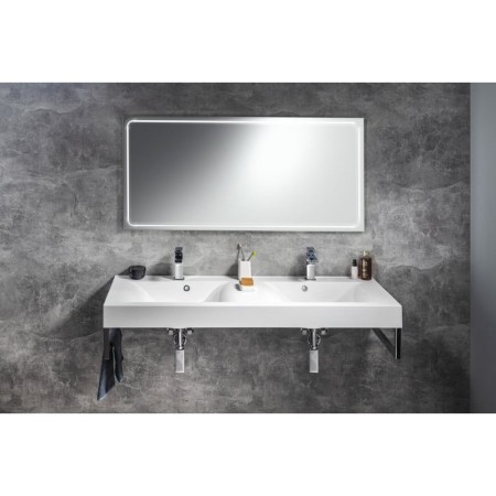 Sapho FLAVIA umywalka kompozytowa podwójna 150x50cm biała 68154