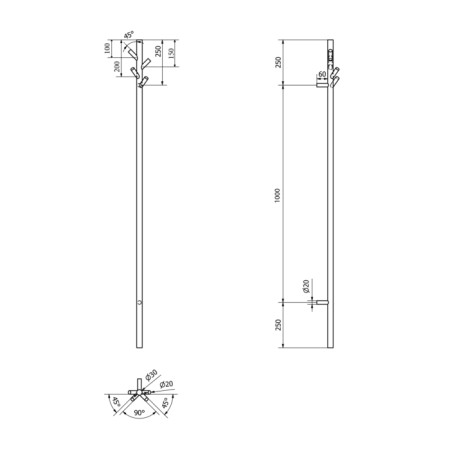 PASADOR elektryczna suszarka na ręczniki, okrągła, 150x1500 mm, 30 W, stal nierdzewna polerowana ER175V