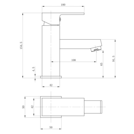 Sapho SMALL bateria umywalkowa 155mm chrom SM07