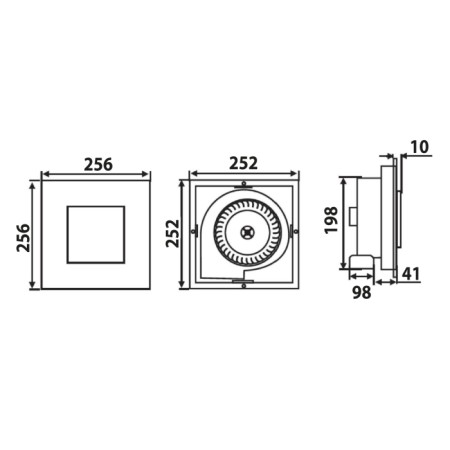 Sapho TECTO wentylator sufitowy osiowy z wył. czasowym 20W 100mm biały TC202