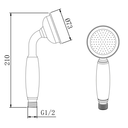 Sapho EPOCA rączka prysznicowa 210mm mosiądz/ brąz DOC106