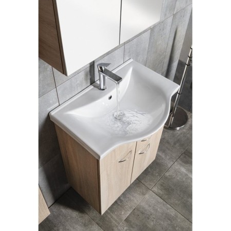 Aqualine KERAMIA FRESH szafka umywalkowa 1 szuflada 60.6x74x34cm dąb platin 50066