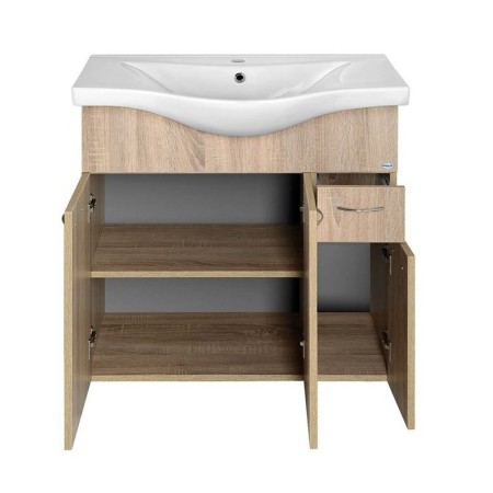 Aqualine KERAMIA FRESH szafka umywalkowa 74.5x74x347cm dąb platin 50083