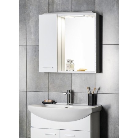 Aqualine ZOJA/KERAMIA FRESH szafka z lustremm i oświetleniem LED 60x60x14cm lewa biały 45021