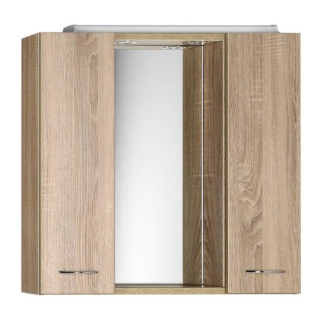Aqualine ZOJA/KERAMIA FRESH szafka z lustrem i oświetleniem LED 70x60x14cm dąb platin 45029