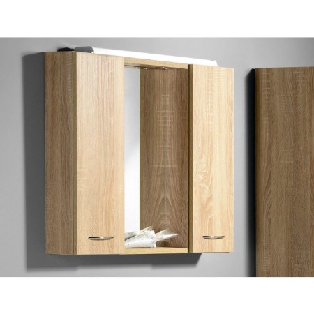 Aqualine ZOJA/KERAMIA FRESH szafka z lustrem i oświetleniem LED 70x60x14cm dąb platin 45029