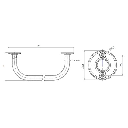 Aqualine Wieszak na ręczniki 50cm biały 8010