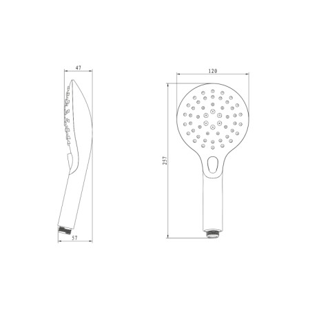 Sapho Słuchawka prysznicowa z przełącznikiem 6 funkcji średnica 120mm ABS/chrom biały 1204-21