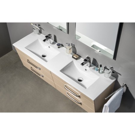 Sapho SLIM Podwójna umywalka meblowa 150x46cm biały 1601-150