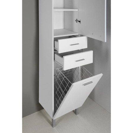Aqualine ZOJA/KERAMIA FRESH szafka wysoka z koszem 35x184x29cm biała 51230