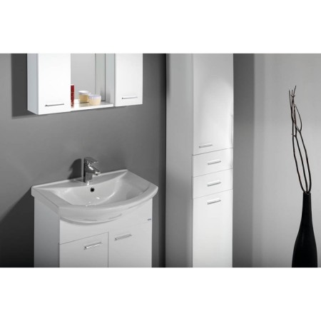 Aqualine ZOJA/KERAMIA FRESH szafka wysoka z koszem 35x184x29cm biała 51230