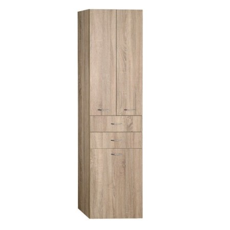 Aqualine ZOJA/KERAMIA FRESH szafka wysoka z koszem na bieliznę 50x184x29cm dąb platin 51295