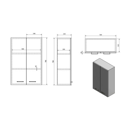 Aqualine ZOJA/KERAMIA FRESH szafka górna 50x76x23cm biała 51302